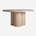Mesa de comedor de chapa de roble y madera contrachapada en color crema
