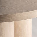 Mesa de comedor de chapa de roble y madera contrachapada en color crema – detalle