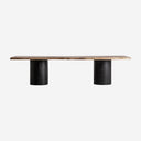 Mesa de comedor de madera de acacia en color marrón claro natural