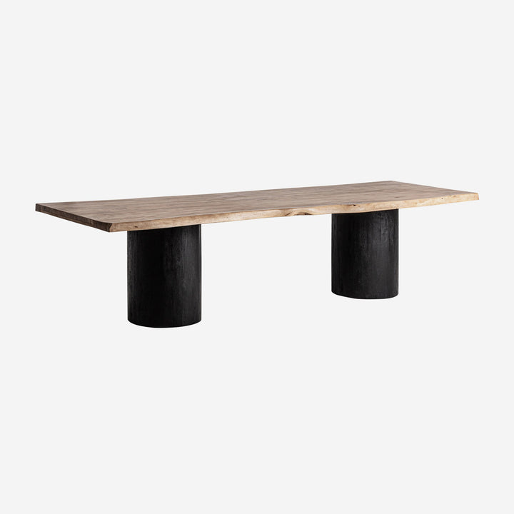 Mesa de comedor de madera de acacia en color marrón claro natural