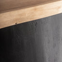 Mesa de comedor de madera de acacia en color marrón claro natural – detalle