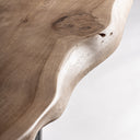 Mesa de comedor de madera de acacia en color marrón claro natural – detalle