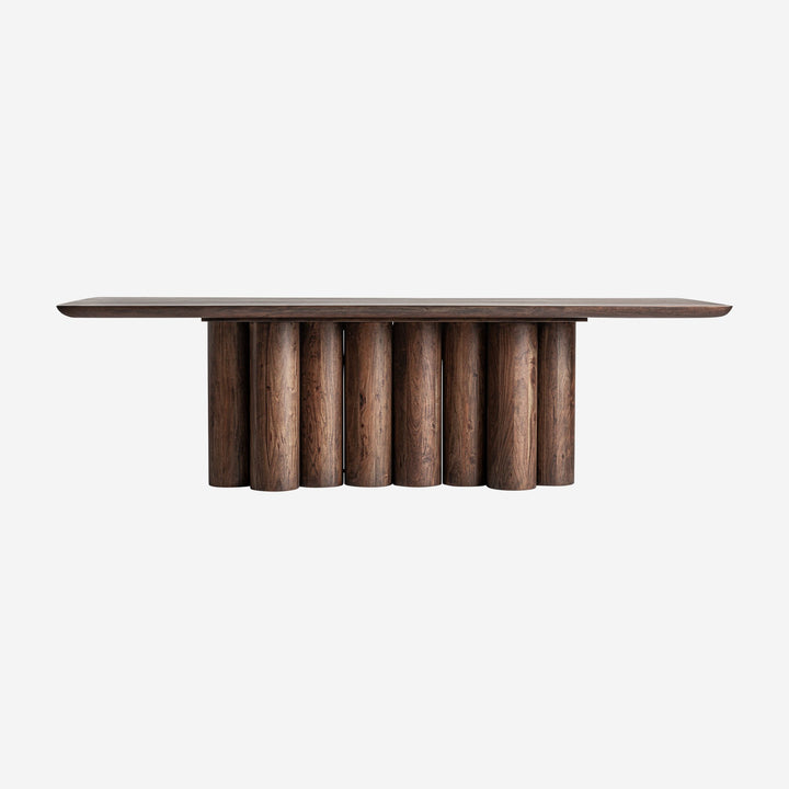 Mesa de comedor de madera de acacia en color marrón natural
