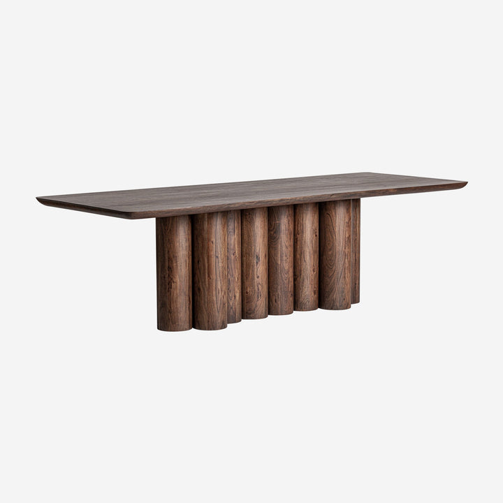 Mesa de comedor de madera de acacia en color marrón natural