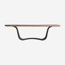 Mesa de comedor de madera de acacia y hierro en color marrón
