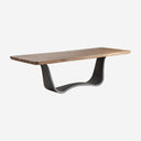 Mesa de comedor de madera de acacia y hierro en color marrón