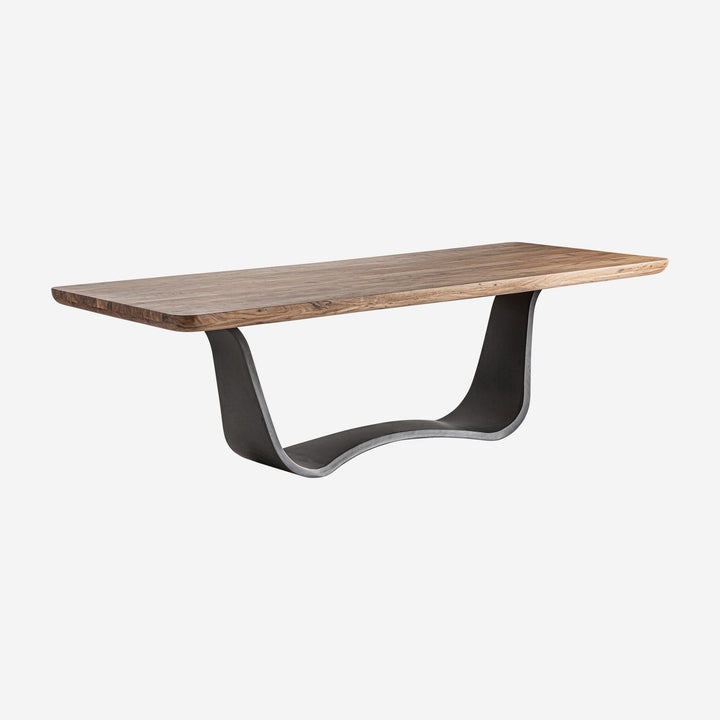 Mesa de comedor de madera de acacia y hierro en color marrón