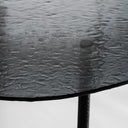 Mesa de comedor de madera de fresno y cristal en color negro – detalle