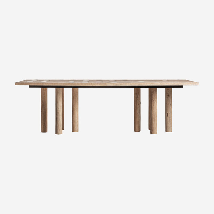 Mesa de comedor de madera de mango en color marrón claro 250 x 110 x 76 cm