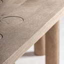 Mesa de comedor de madera de mango en color marrón claro 250 x 110 x 76 cm – detalle