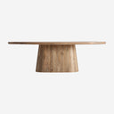 Mesa de comedor de madera de mango en color marrón ovalada con pie cónico – 250 x 105 x 75 cm