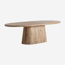 Mesa de comedor de madera de mango en color marrón ovalada con pie cónico – 250 x 105 x 75 cm