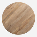 Mesa de comedor de madera de mango en color marrón redonda con pie cónico