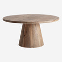Mesa de comedor de madera de mango en color marrón redonda con pie cónico – 150 x 150 x 76 cm
