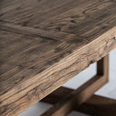 Mesa de comedor de madera de olmo en color marrón – 280 x 105 x 75 cm – detalle