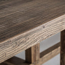 Mesa de comedor de madera de olmo en color marrón – 400 x 120 x 76 cm – detalle