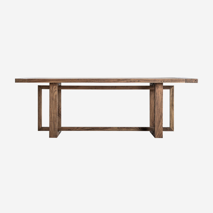 Mesa de comedor de madera de olmo en color marrón