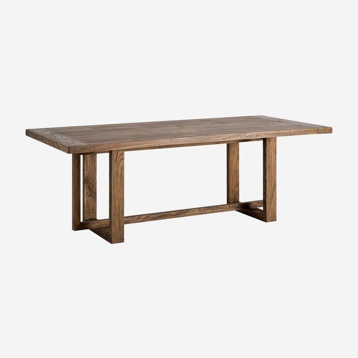 Mesa de comedor de madera de olmo en color marrón