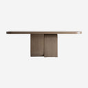 Mesa de comedor de madera de roble en color marrón 220 x 110 x 76 cm