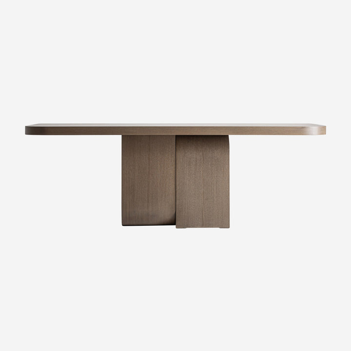 Mesa de comedor de madera de roble en color marrón 220 x 110 x 76 cm