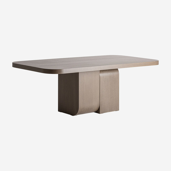 Mesa de comedor de madera de roble en color marrón 220 x 110 x 76 cm