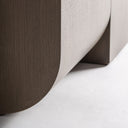 Mesa de comedor de madera de roble en color marrón 220 x 110 x 76 cm – detalle