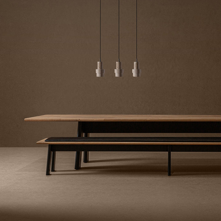 Mesa de comedor de madera de roble en color marrón 280 x 105 x 76 cm – detalle