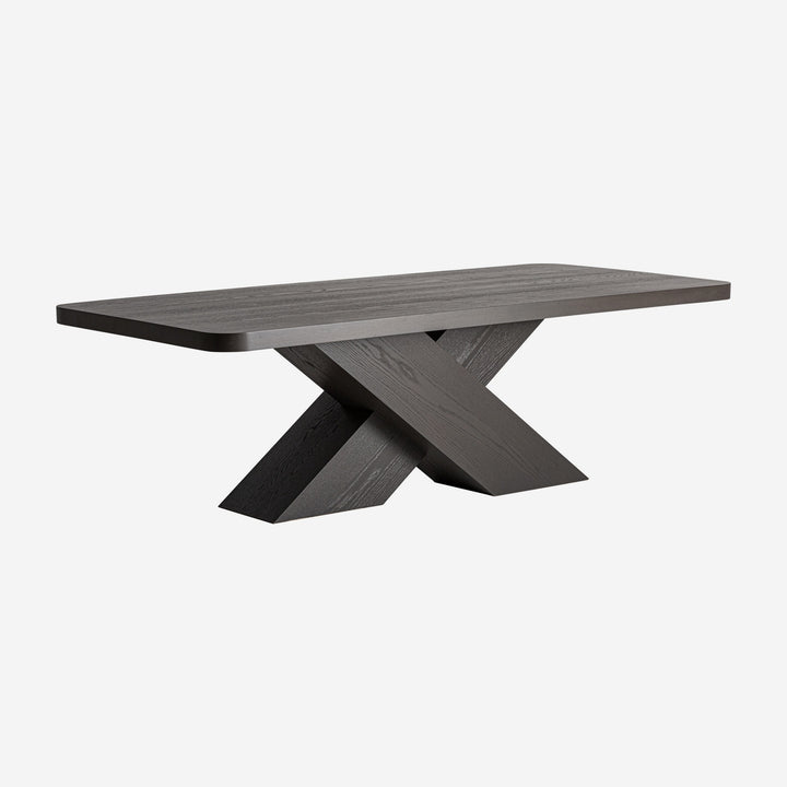 Mesa de comedor de madera de roble en color negro 240 x 110 x 76 cm