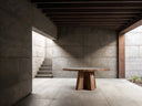 Mesa de comedor de madera de sal en color marrón teñido 170 x 76 cm – detalle