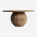 Mesa de comedor de madera de teca reciclada en color marrón claro 150 x 76 cm