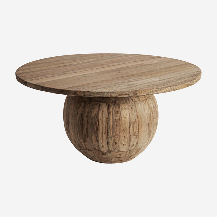 Mesa de comedor de madera de teca reciclada en color marrón claro 150 x 76 cm