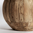 Mesa de comedor de madera de teca reciclada en color marrón claro 150 x 76 cm – detalle