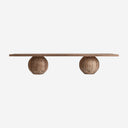 Mesa de comedor de madera de teca reciclada en color marrón envejecido