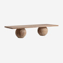 Mesa de comedor de madera de teca reciclada en color marrón envejecido