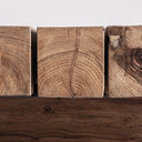 Mesa de comedor de madera recuperada en color marrón 200 x 71 x 91 cm – detalle