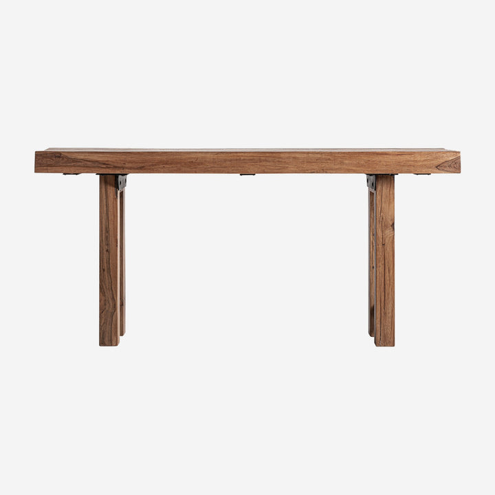 Mesa de comedor de madera recuperada en color marrón 200 x 71 x 91 cm