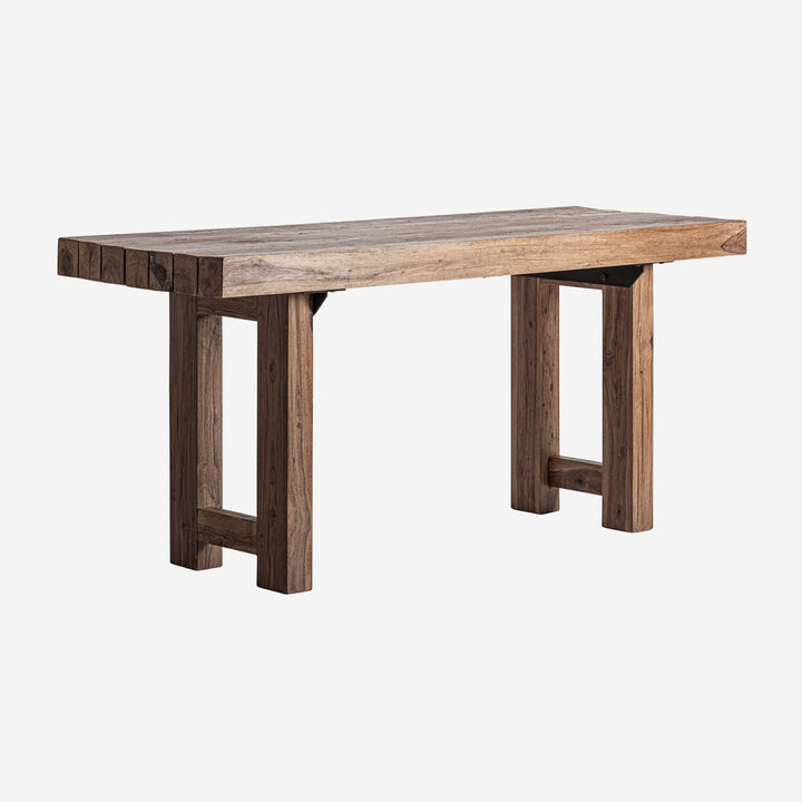 Mesa de comedor de madera recuperada en color marrón 200 x 71 x 91 cm