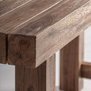 Mesa de comedor de madera recuperada en color marrón 200 x 71 x 91 cm – detalle