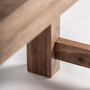 Mesa de comedor de madera recuperada en color marrón 200 x 71 x 91 cm – detalle