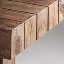 Mesa de comedor de madera recuperada en color marrón 200 x 71 x 91 cm – detalle