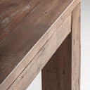 Mesa de comedor de madera recuperada en color marrón natural – detalle