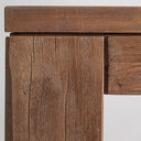 Mesa de comedor de madera recuperada en color marrón natural – detalle