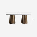 Mesa de comedor de mármol y acero en color blanco – medidas