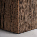Mesa de comedor de mármol y madera recuperada en color negro – detalle