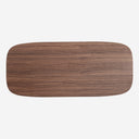 Mesa de comedor de MDF y chapa de nogal en color marrón