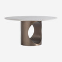 Mesa de comedor de piedra sinterizada en color blanco roto 150 x 76 cm