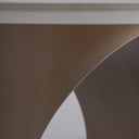 Mesa de comedor de piedra sinterizada en color blanco roto 150 x 76 cm – detalle