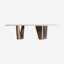 Mesa de comedor de piedra sinterizada en color blanco roto 280 x 120 x 77 cm