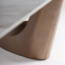 Mesa de comedor de piedra sinterizada en color blanco roto 280 x 120 x 77 cm – detalle