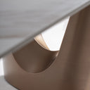 Mesa de comedor de piedra sinterizada en color blanco roto 280 x 120 x 77 cm – detalle